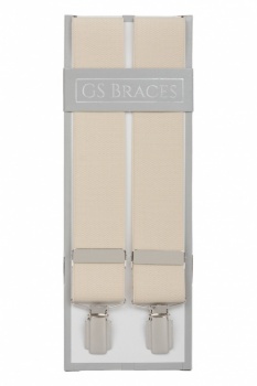 Plain Ecru Trouser Braces Suspenders